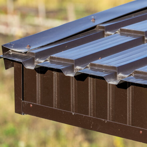 close-up of a metal roof